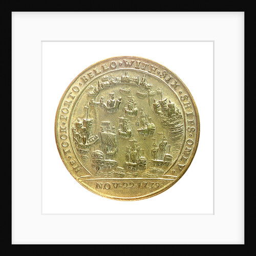 Medal commemorating Admiral Edward Vernon (1684-1757) and the capture of Porto Bello, 1739; reverse by Unknown