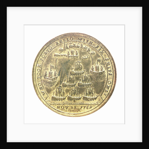 Medal commemorating Admiral Edward Vernon (1684-1757) and the capture of Porto Bello, 1739; reverse by Unknown