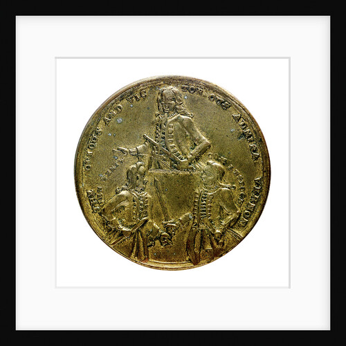 Medal commemorating Admiral Edward Vernon (1684-1757), Admiral Sir Chaloner Ogle (1681?-1750), and General Thomas Wentworth, the attack on Cartagena, 1741; obverse by unknown