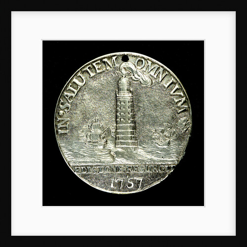 Badge commemorating the rebuilding of the Eddystone Lighthouse; obverse by unknown