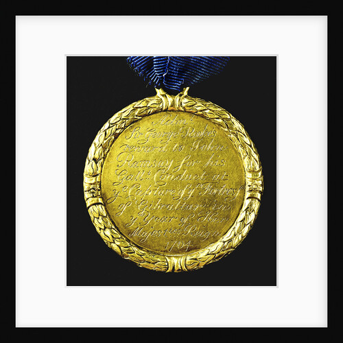Medal commemorating the capture of Gibraltar, 1704; reverse by J. Croker