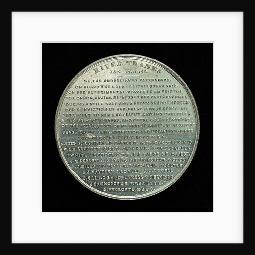 Medal commemorating the SS 'Great Britain'; reverse by unknown
