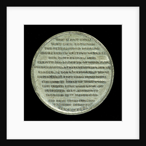 Medal commemorating the Chinese junk 'Keying'; reverse by T. Halliday