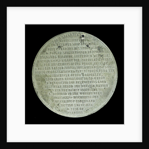 Medal commemorating John Clare (1820-1885), shipbuilder; reverse by unknown