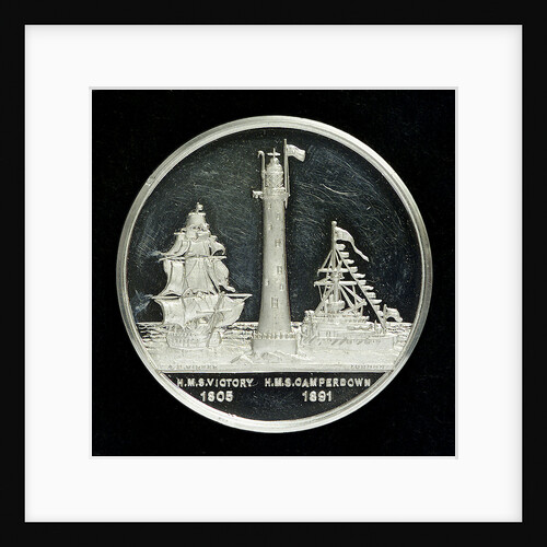 Medal commemorating The Royal Naval Exhibition, 1891; obverse by A.E. Warner