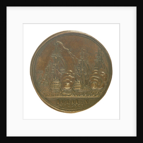 Medal commemorating the capture of French treasure ships, 1745; reverse by J. Kirk