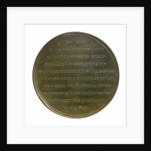 Medal commemorating Captain William Wilson's voyage to China; reverse by R. Yeo