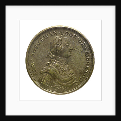 Counter commemorating Admiral Edward Boscawen (1711-1761) and the capture of Louisbourg, 1758; obverse by unknown
