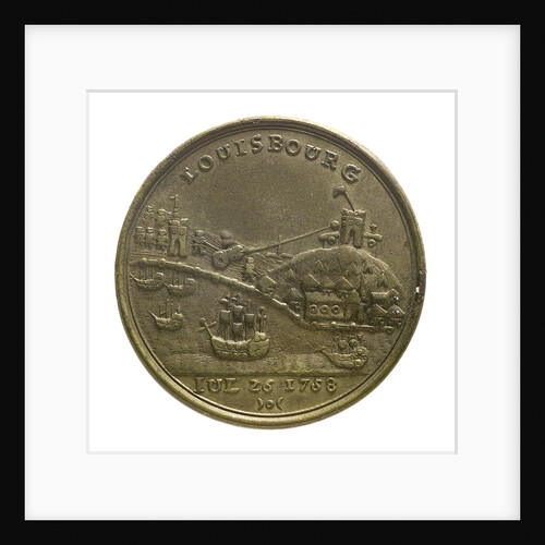 Counter commemorating Admiral Edward Boscawen (1711-1761) and the capture of Louisbourg, 1758; reverse by unknown