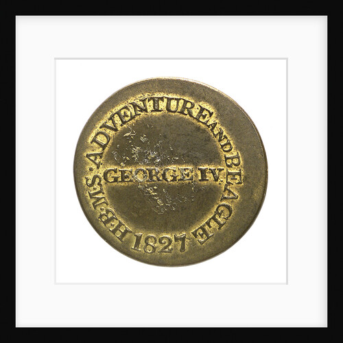 Counter commemorating HMS 'Adventure' and 'Beagle', 1826-1827; reverse by unknown