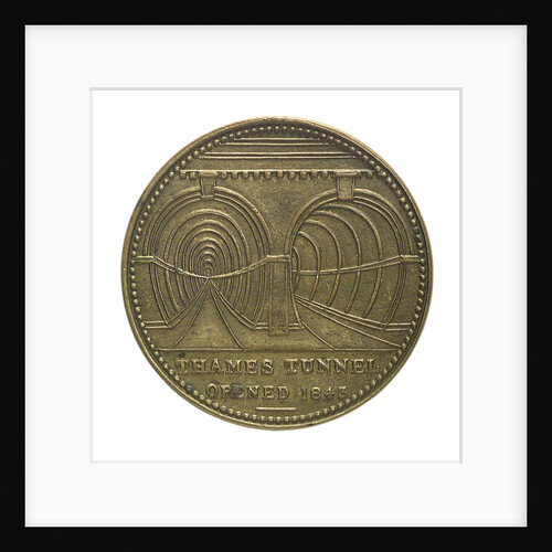 Counter commemorating the Thames tunnel and Trafalgar Square Memorial; obverse by unknown