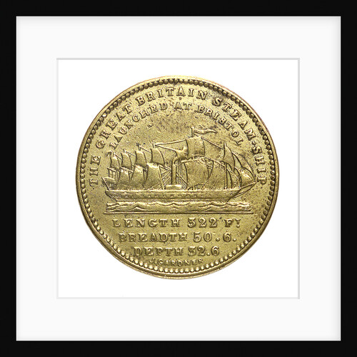 Counter commemorating the SS 'Great Britain'; obverse by J. Gardner