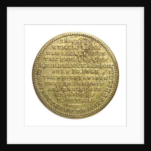 Counter commemorating the SS 'Great Britain'; reverse by J. Gardner