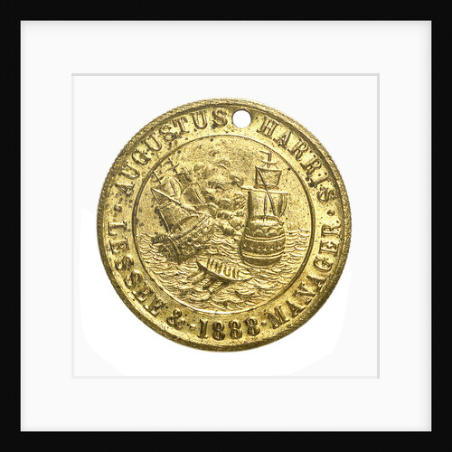 Theatre pass commemorating the tercentenary of the Spanish Armada, 1888; obverse by unknown