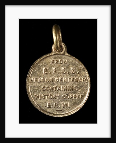 Badge commemorating the Trafalgar centenary, 1905; reverse by unknown