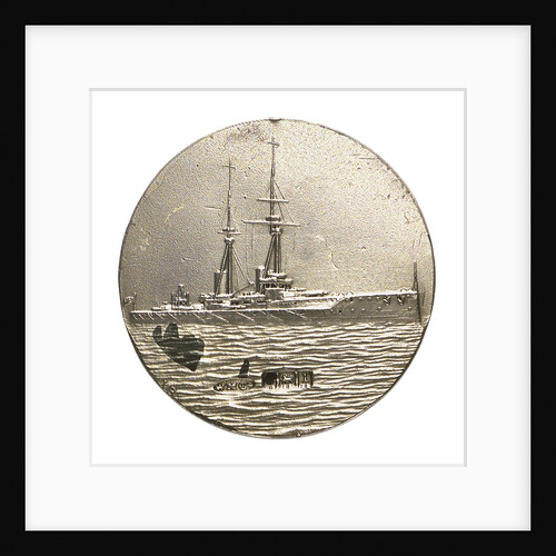 Medalet commemorating HMS 'Bellerophon'; reverse by V.B.