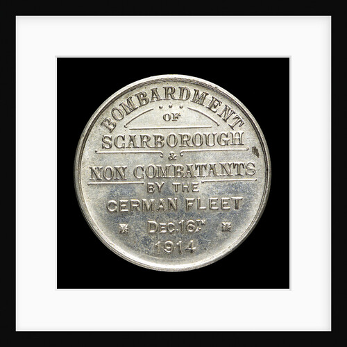 Medalet commemorating the bombardment of Scarborough, 1914; reverse by unknown