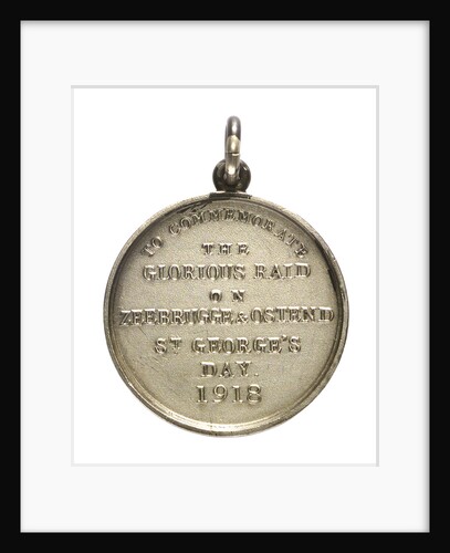 Medalet commemorating the raid on Zeebrugge and Ostend, 1918; reverse by Unknown