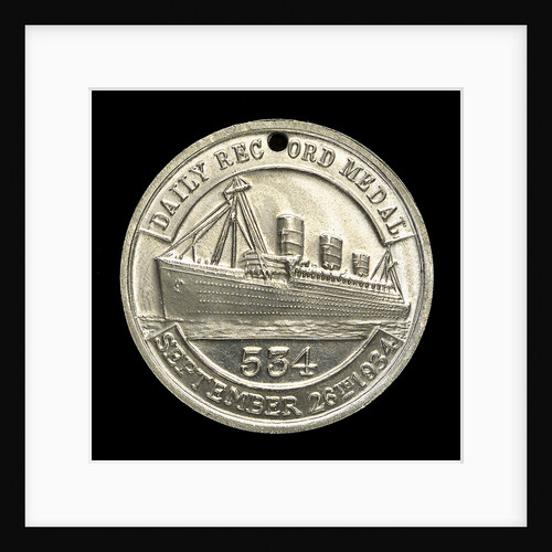 Daily Record medalet commemorating RMS 534 ('Queen Mary'); reverse by unknown