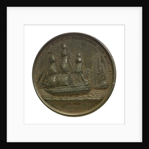 Medal commemorating the surrender of the Emperor Napoleon I, 1815; reverse by J. Mudie