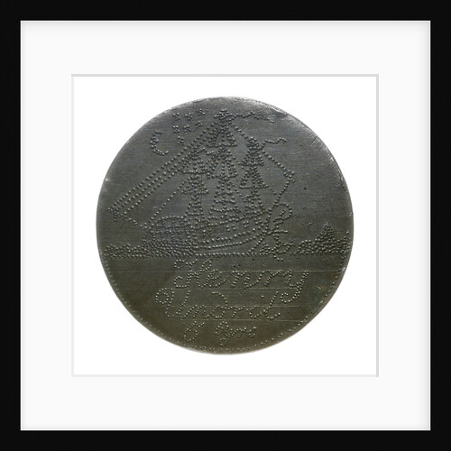 Engraved copper commemorative coin; obverse by unknown