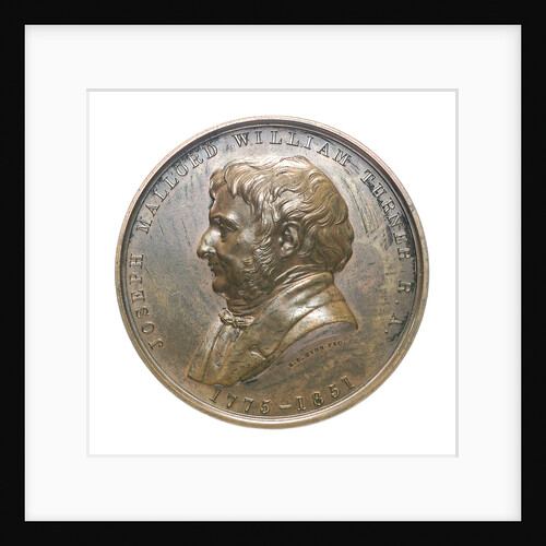 Medal commemorating 'The Fighting Temeraire' and J.M.W. Turner; obverse by L.C. Wyon