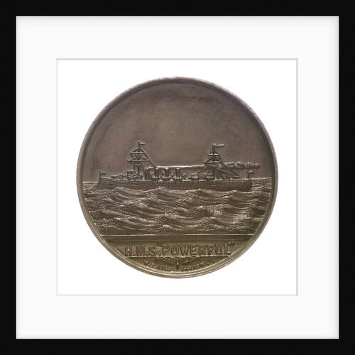 Medal commemorating the launch of HMS 'Powerful'; obverse by W.T. Story