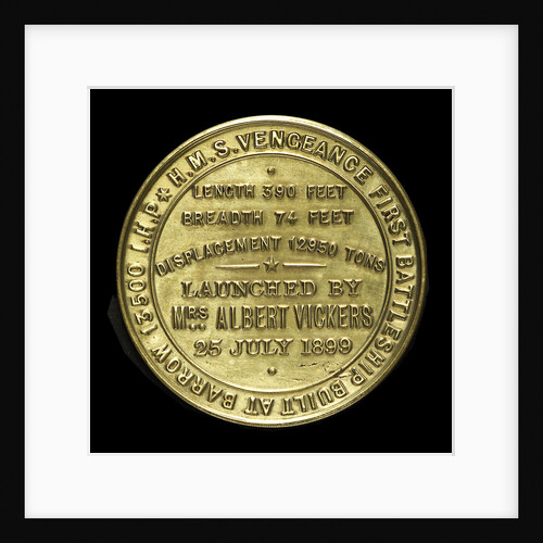 Medal commemorating the launch of HMS 'Vengeance', 1899; reverse by W.T. Story