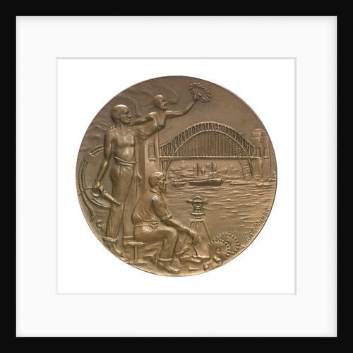 Medal commemorating the opening of Sydney Harbour bridge, 1932; obverse by R.M. Phipps