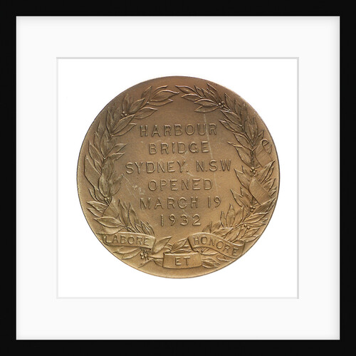 Medal commemorating the opening of Sydney Harbour bridge, 1932; reverse by R.M. Phipps