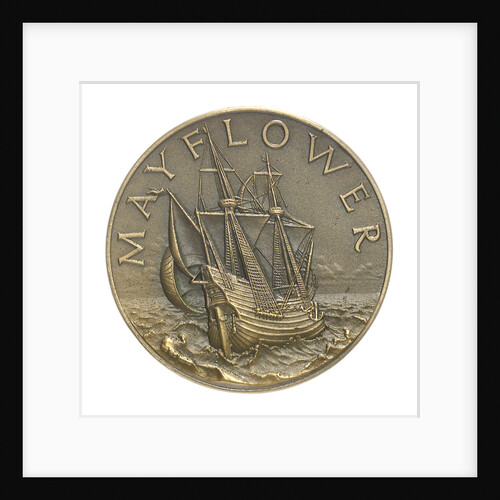Medal commemorating the sailing of the 'Mayflower II', 1957; obverse by unknown
