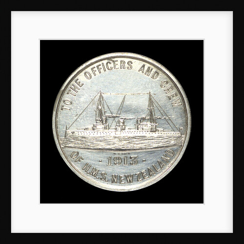 Medal commemorating HMS 'New Zealand'; reverse by W.R. Bock