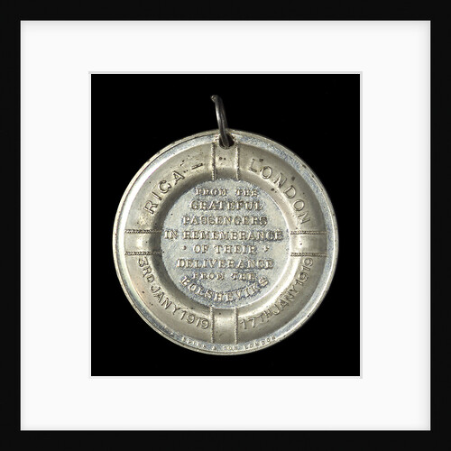 Medal commemorating the deliverance of the passengers of the 'Princess Margaret' from the Bolsheviks, 1917; reverse by Spink & Son Ltd.