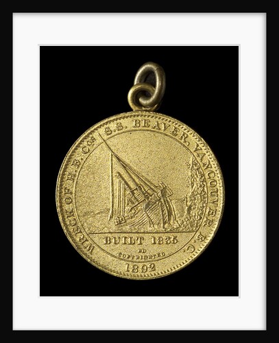 Medal commemorating the wreck of Hudson Bay Company steamer 'Beaver', 1892; obverse by C.W. McCain