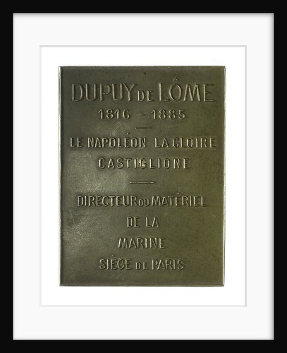 Medal commemorating naval architect Dupuy de Lôme (1816-85) by unknown