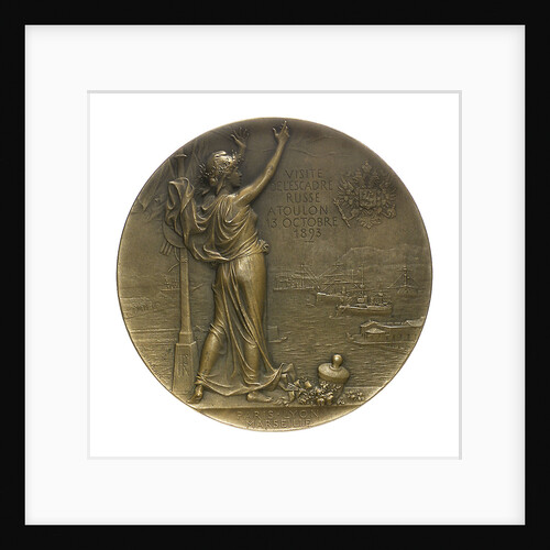 Medal commemorating the visit of the Russian fleet to Toulon, 1893; reverse by J.C. Chaplain
