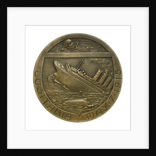 Medal commemorating the sinking of the SS 'Lusitania', 1915; reverse by R. Baudichon
