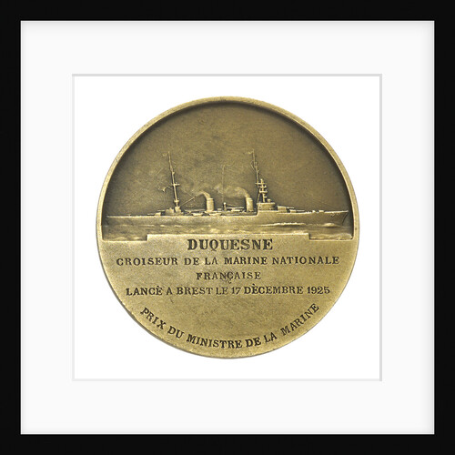 Medal commemorating Vice-Admiral Abraham Duquesne (1610-1688) and the cruiser 'Duquesne'; reverse by J.F. Domard