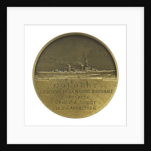 Medal commemorating the minister Jeane Baptiste Colbert (1619-1683) and the cruiser 'Colbert'; reverse by T. Bernard