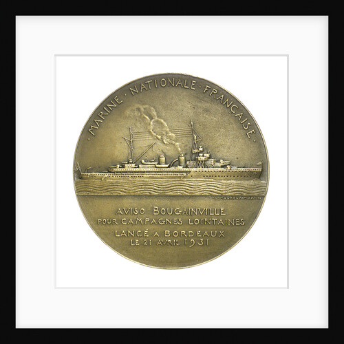Medal commemorating the navigator Louis Antoine, Comte de Bougainville (1729-1811) and the destroyer 'Bougainville'; reverse by Anie Mouroux-Martin