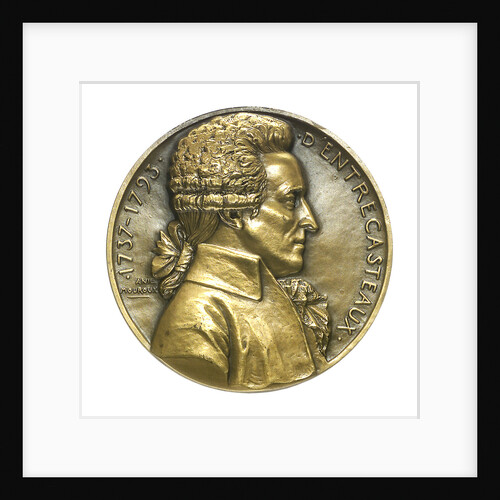 Medal commemorating  Joseph Antoine Raymond Bruny, Chevalier d'Entrecasteaux (1737-1793) and the destroyer 'D'Entrecasteaux'; obverse by Anie Mouroux-Martin
