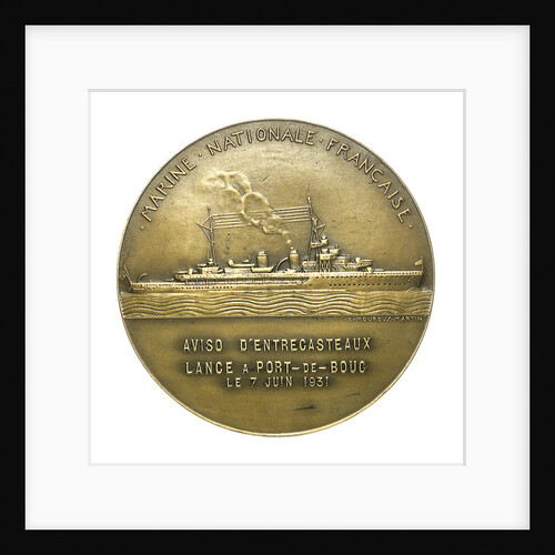 Medal commemorating  Joseph Antoine Raymond Bruny, Chevalier d'Entrecasteaux (1737-1793) and the destroyer 'D'Entrecasteaux'; reverse by Anie Mouroux-Martin
