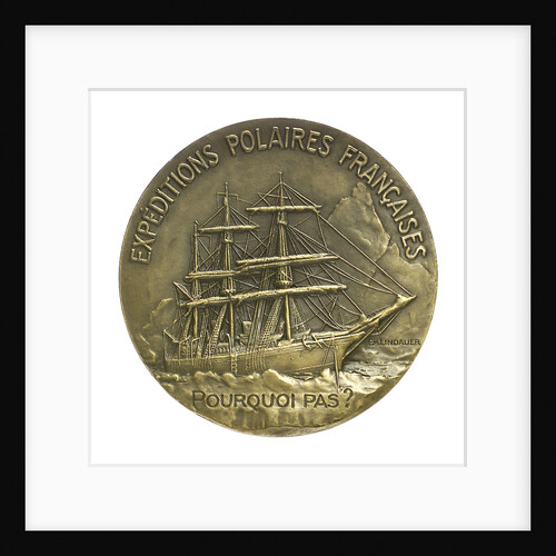 Medal commemorating Jean Baptiste Charcot (1867-1936) and the 'Pourquoi Pas'; reverse by Paul Richer