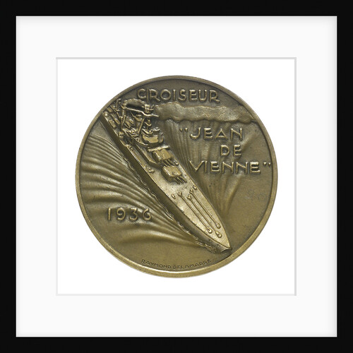 Medal commemorating Admiral Jean de Vienne (1342?-1396) and the cruiser 'Jean de Vienne'; reverse by Raymond Delamarre