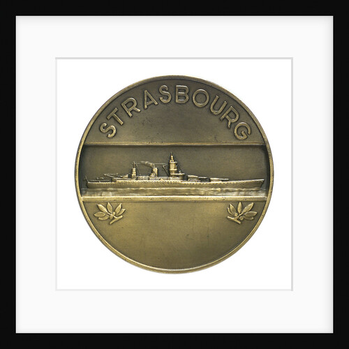 Medal commemorating the battleship 'Strasbourg'; reverse by P.A. Morlon