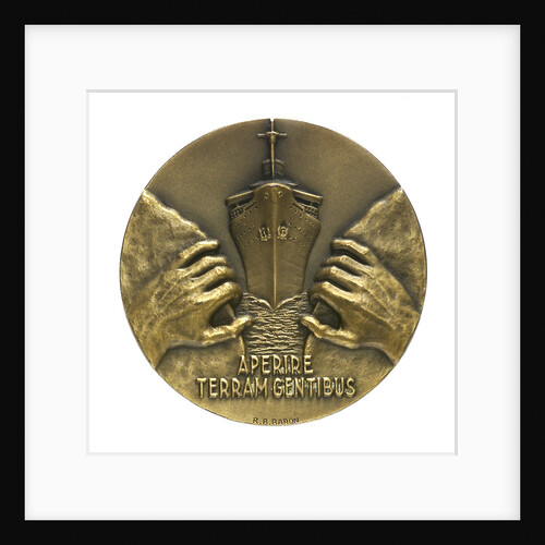 Medal commemorating the 150th anniversary of Ferdinand de Lesseps, 1955; reverse by R.B. Baron