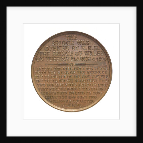 Medal commemorating the opening of the Forth Bridge, 1890; reverse by Lauer Bros.