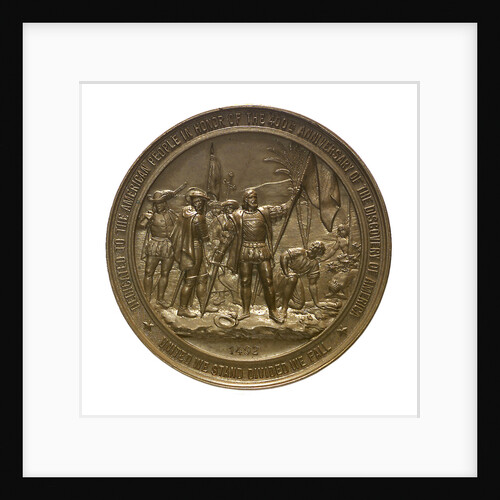 Medal commemorating the 400th anniversary of the discovery of America, 1892; reverse by W. Mayer