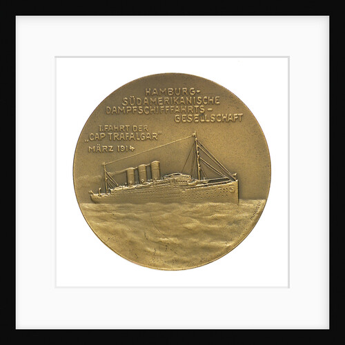 Medal commemorating Prince and Princess Henry of Prussia and the 'Cap Trafalgar'; reverse by M. Hansen