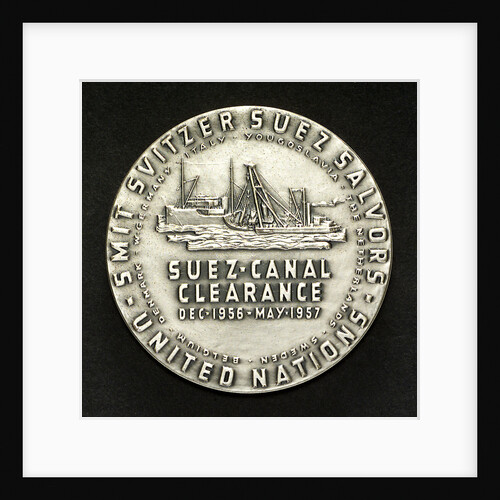 Medal commemorating the Suez Canal Clearance 1956-1957; reverse by M. Kutterink